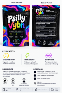 Psilly Vybn Drink Enhancers 2g drink mix packet details