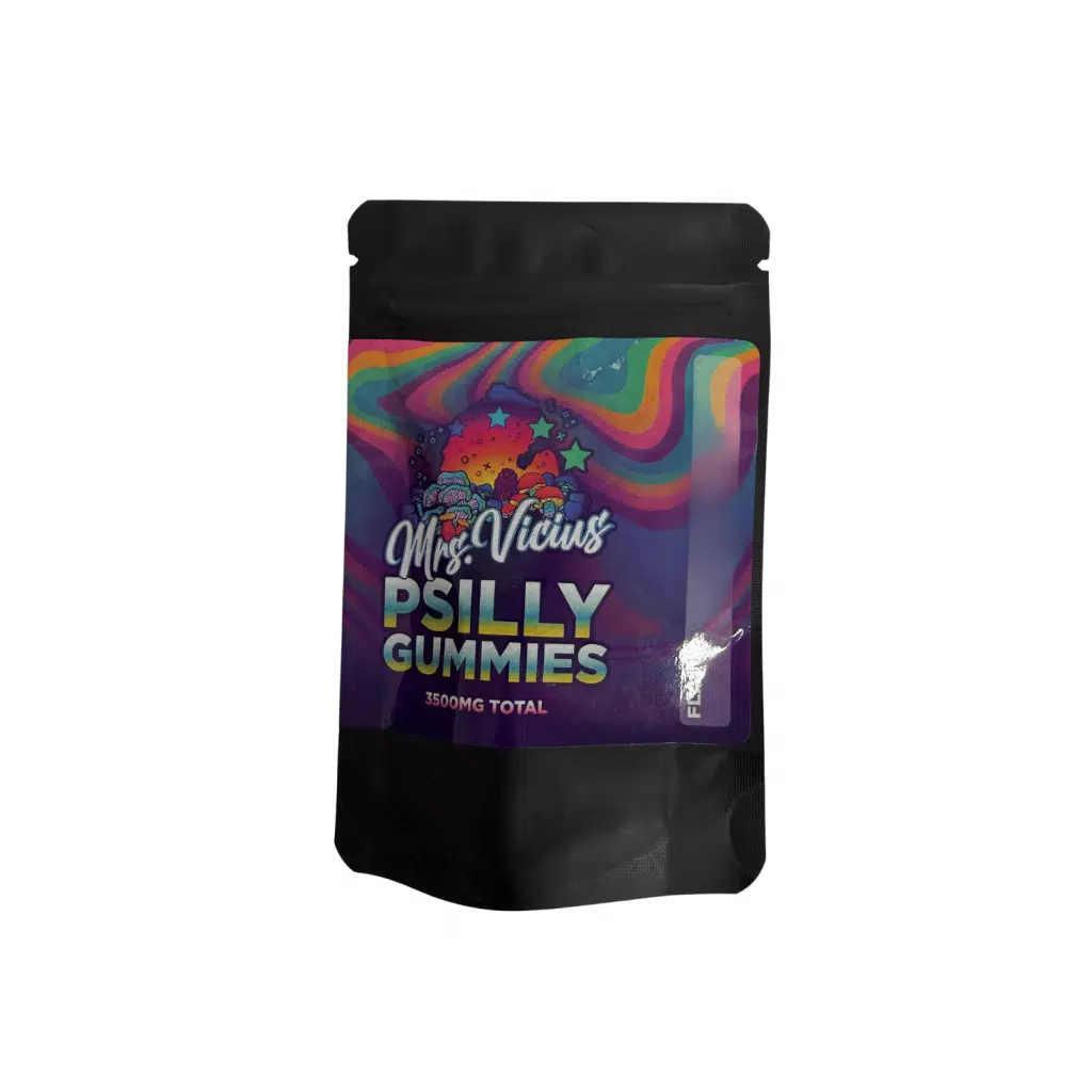 Mrs Vicius Mango Psilly Mushroom Gummies jar